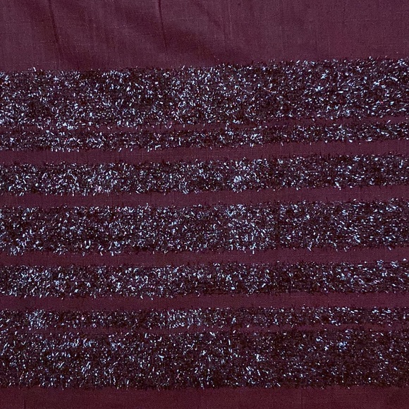 Ellen Tracy maroon dressy embellished soft wrap / shawl 72”x 28” - Picture 10 of 11